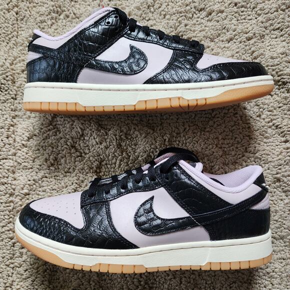 Nike Dunk Low Black Platinum Violet Croc Brand New Sz 9 - Picture 2 of 10
